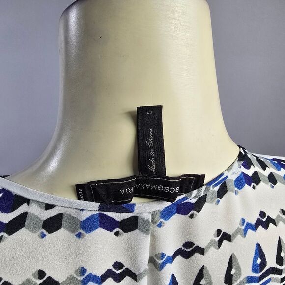 Bcbg Medium Blue and White Patterned Dress R7 - Picture 5 of 5